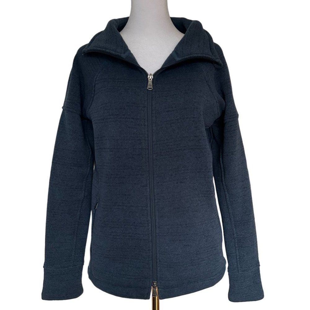 Prana Full Zip Fleece Jacket Womens Size XS Blue Collared Outdoors Hiking Active